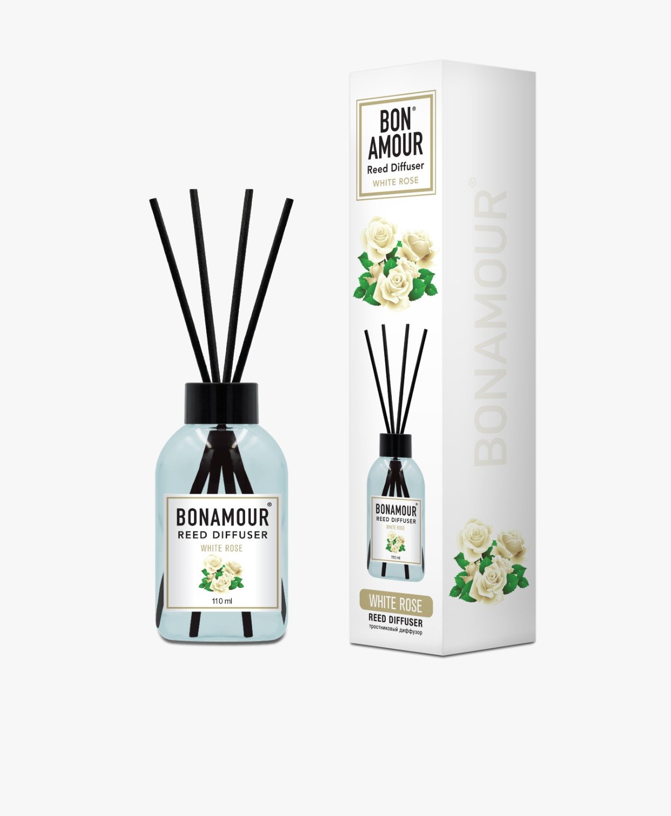 Bonamour Fleurs blanches — Diffuseur à bâtonnets 110 ml